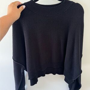 Worn once- cropped free people black Easy street sweater size XL